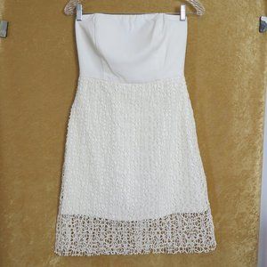 NWT Aryn K. Strapless White Party Dress w/Lace Overlay Size S MSRP $150